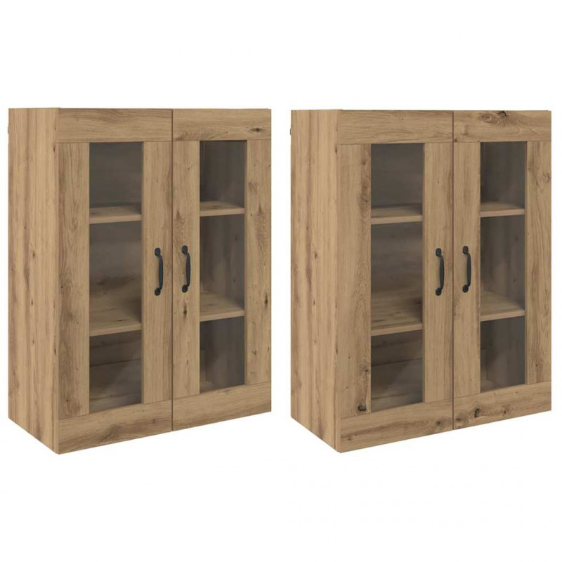 Szafki montowane na ścianie 2 pcs dąb artisan 69,5 x 34 x 90 cm