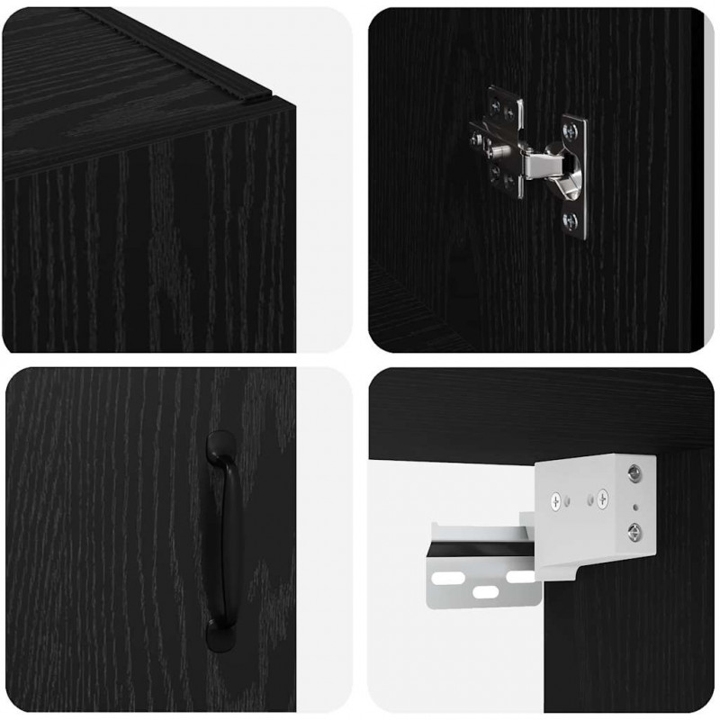 Szafki montowane na ścianie 2 pcs Czarny dąb 69,5 x 34 x 90 cm