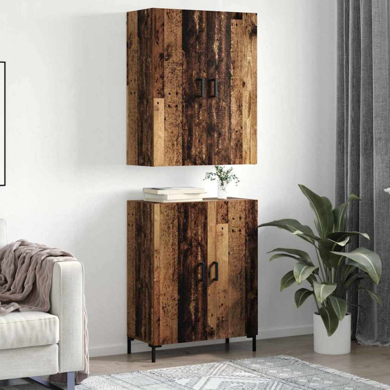 Highboard Montowane na ścianie Stare drewno 69,5 x 34 x 180 cm