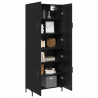Highboard Czarny dąb 69,5 x 34 x 180 cm Materiał drewnopochodny