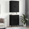 Highboard Czarny dąb 69,5 x 34 x 180 cm Materiał drewnopochodny