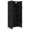 Highboard Czarny dąb 69,5 x 34 x 180 cm Materiał drewnopochodny
