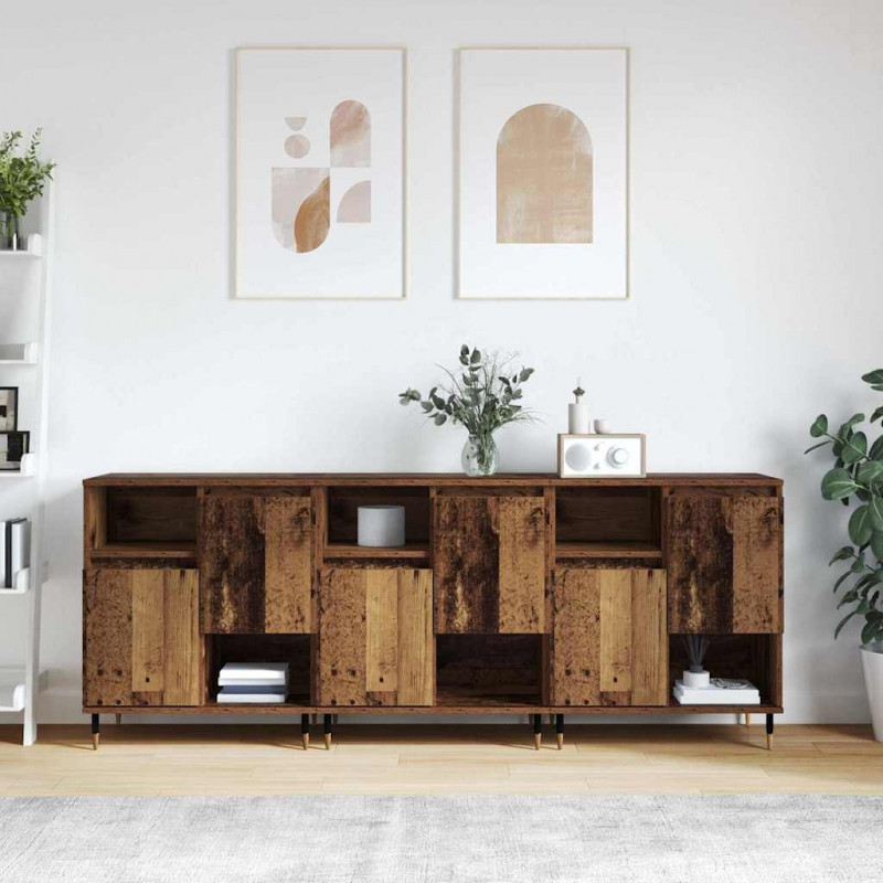 Komody 3 pcs Stare drewno 180 x 35 x 70 cm