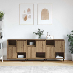 Komody 3 pcs dąb artisan 180 x 35 x 70 cm