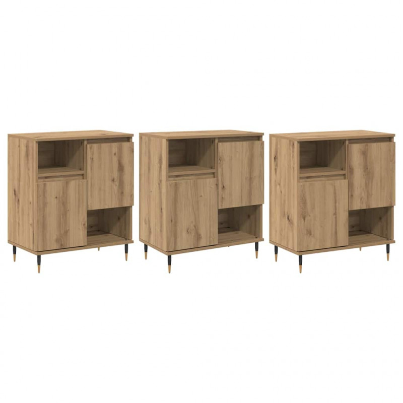 Komody 3 pcs dąb artisan 180 x 35 x 70 cm