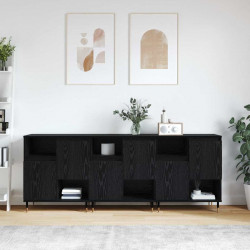Komody 3 pcs Czarny dąb 180 x 35 x 70 cm