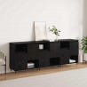 Komody 3 pcs Czarny dąb 180 x 35 x 70 cm