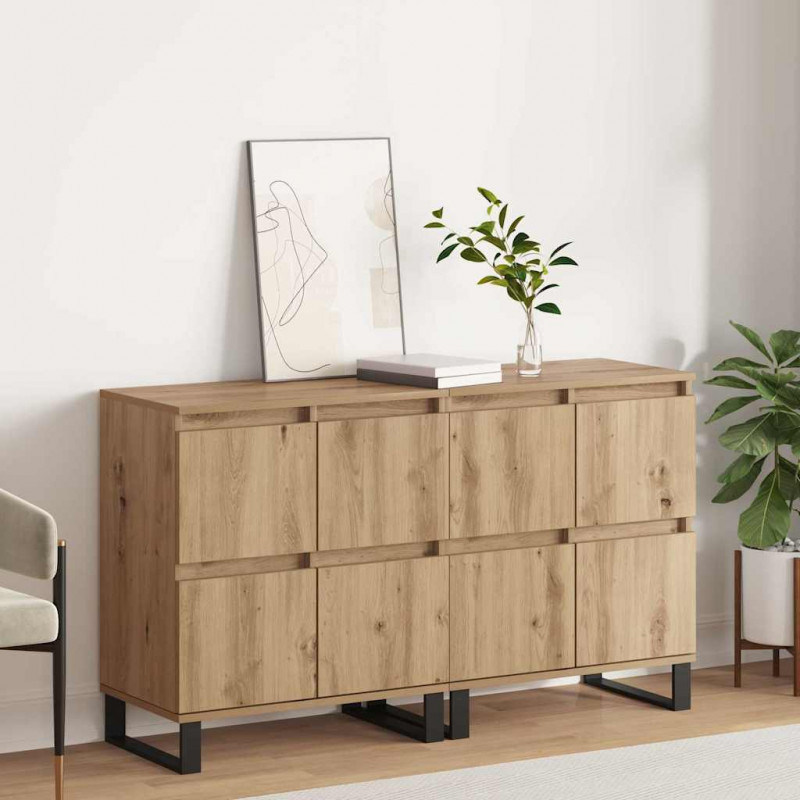 Bufet 2 pcs Dąb rzemieślniczy 60 x 35 x 70 cm