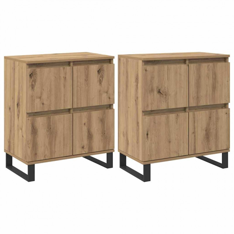 Bufet 2 pcs Dąb rzemieślniczy 60 x 35 x 70 cm