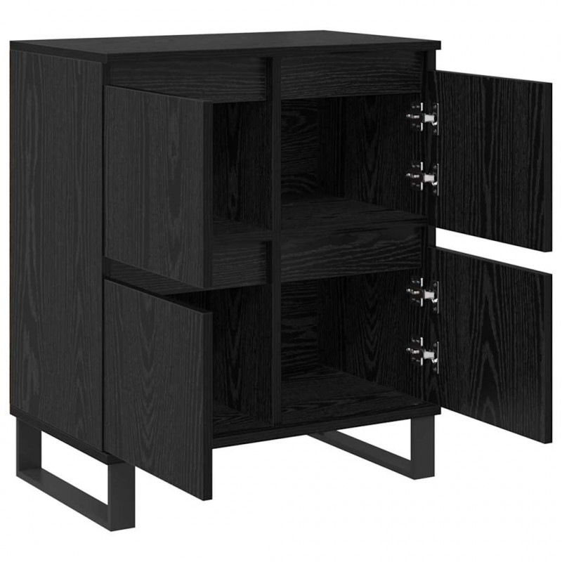 Bufet 2 pcs Czarny Dąb 60 x 35 x 70 cm