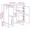 Bufet 2 pcs Czarny Dąb 60 x 35 x 70 cm