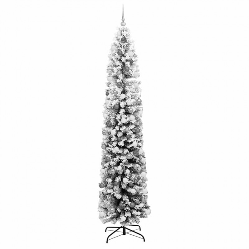 Sztuczna choinka z podstawą Zielony 240 cm PVC, stal i plastik