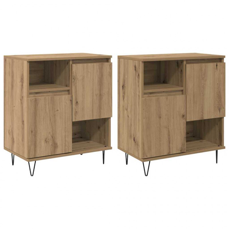 Bufet 2 pcs Dąb rzemieślniczy 60 x 35 x 70 cm