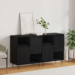 Bufet 2 pcs Czarny Dąb 60 x 35 x 70 cm