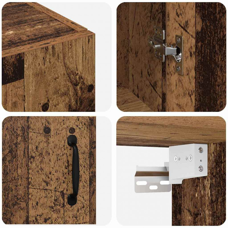 Szafka ścienna 2 pcs Stare drewno 69,5 x 34 x 90 cm