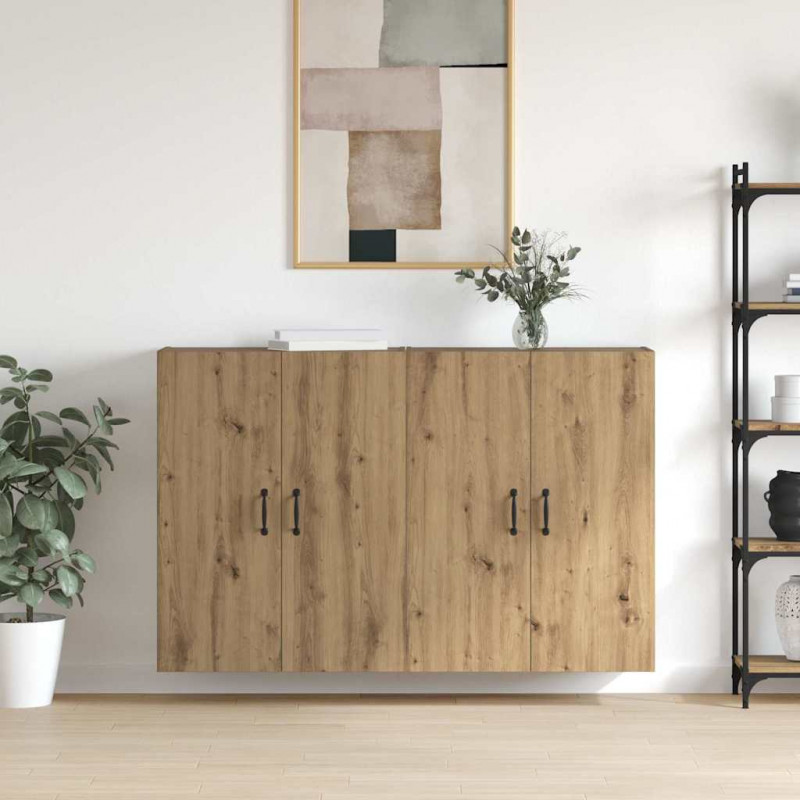 Szafka ścienna 2 pcs Dąb rzemieślniczy 69,5 x 34 x 90 cm