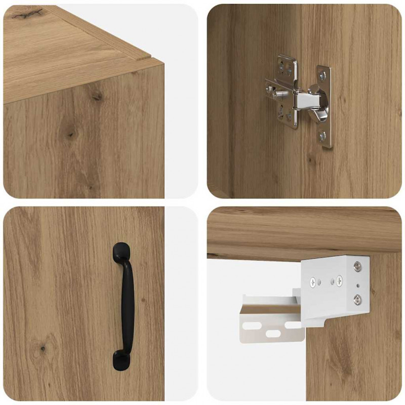 Szafka ścienna 2 pcs Dąb rzemieślniczy 69,5 x 34 x 90 cm