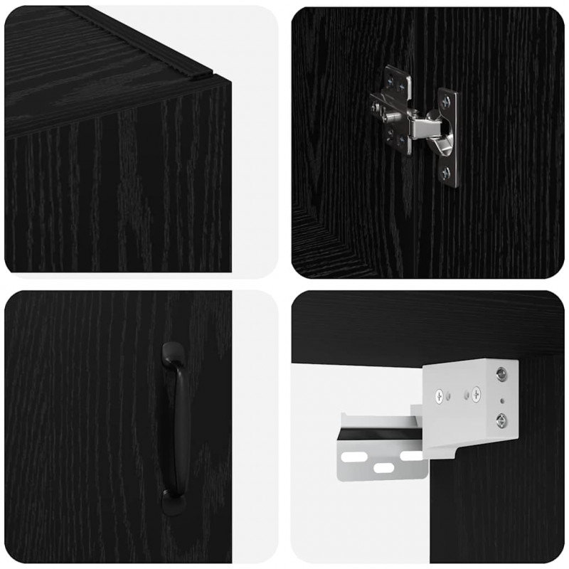 Szafka ścienna 2 pcs Czarny Dąb 69,5 x 34 x 90 cm