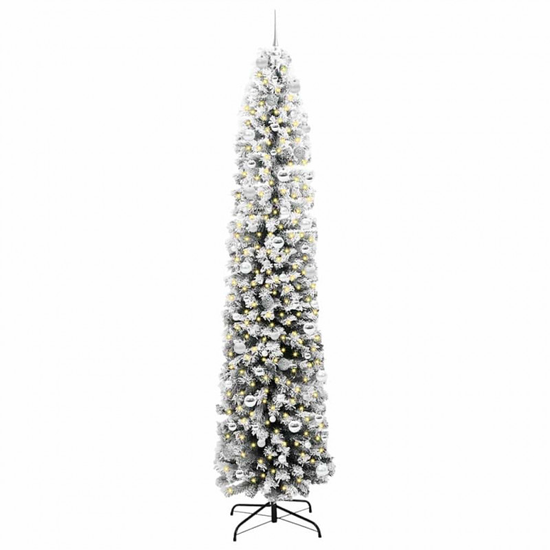 Sztuczna choinka z podstawą Zielony 240 cm PVC, stal i plastik