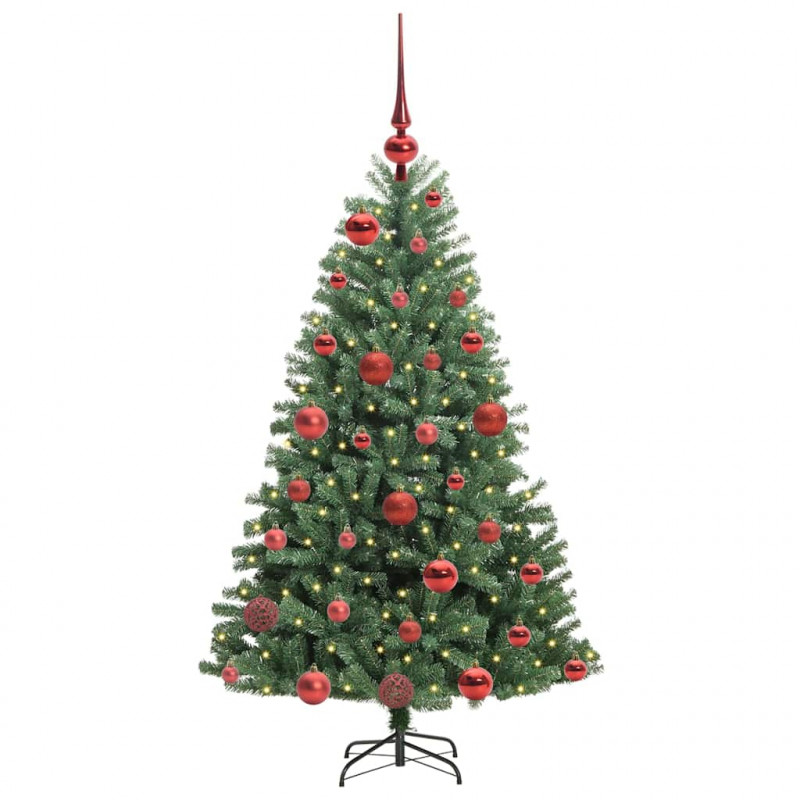 Sztuczna choinka z zawiasami Zielony 120 cm PVC i Metal