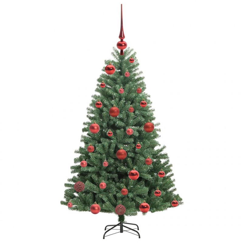 Sztuczna choinka z zawiasami Zielony 120 cm PVC i Metal