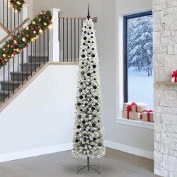 Sztuczna choinka z podstawą Zielony 270 cm PVC, stal i plastik