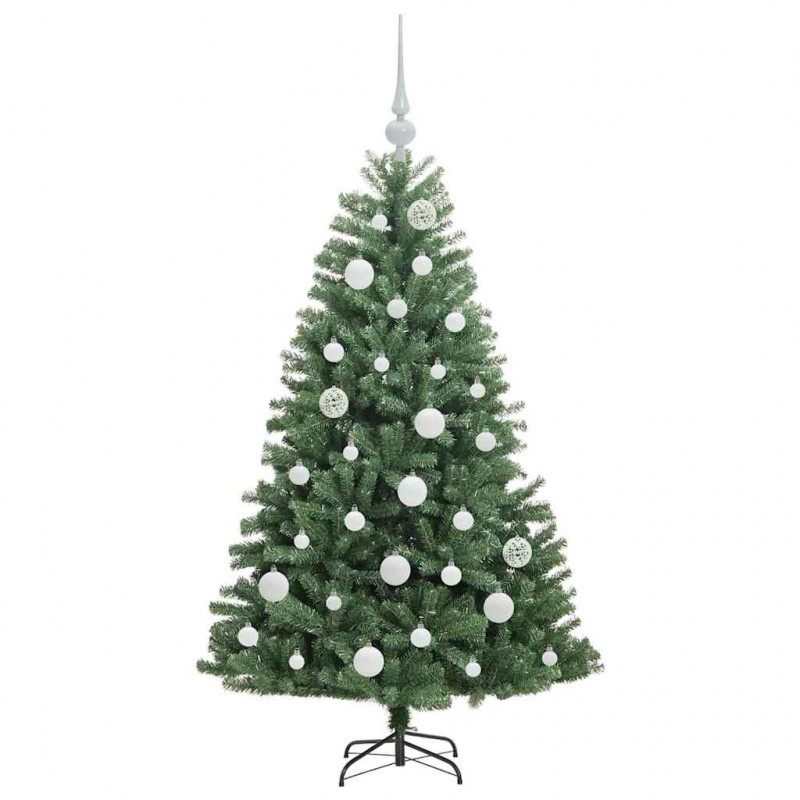 Sztuczna choinka z zawiasami Zielony 120 cm PVC i Metal