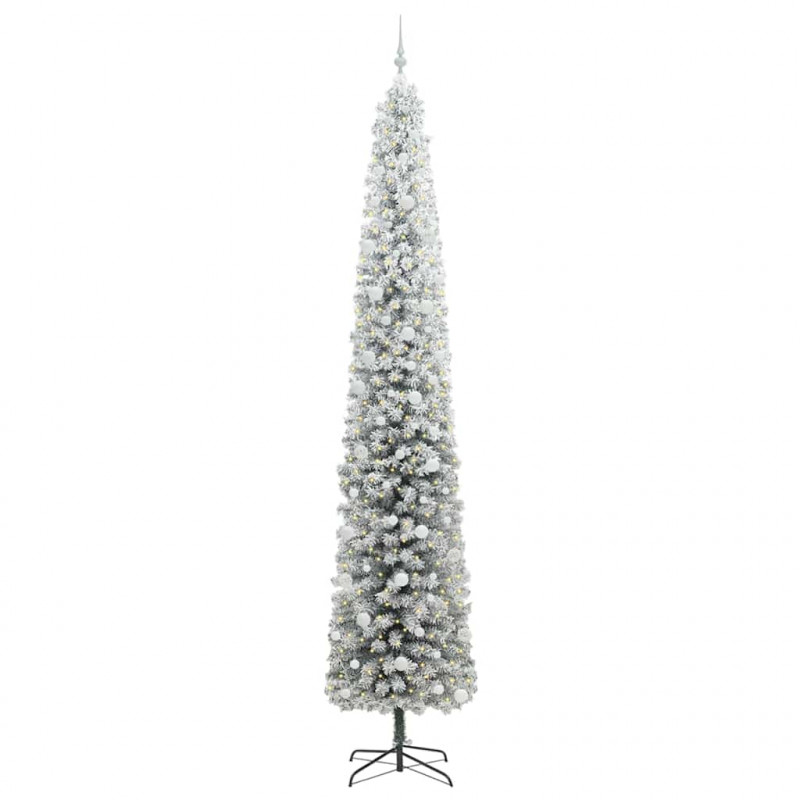 Sztuczna choinka z podstawą Zielony 270 cm PVC, stal i plastik