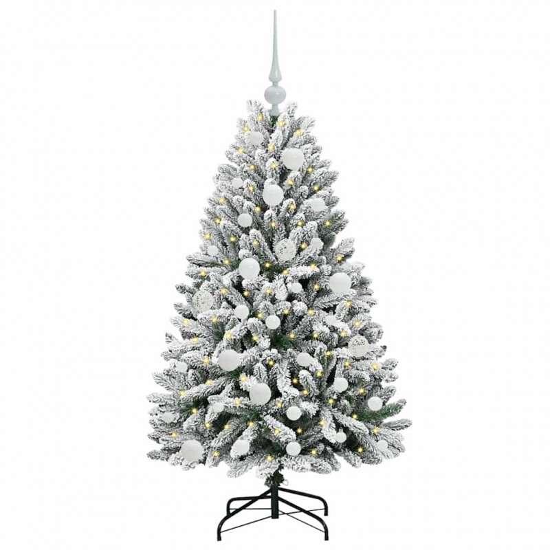 Sztuczna choinka Zielony i Biały 120 cm PVC i Metal