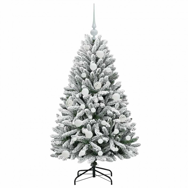 Sztuczna choinka Zielony i Biały 120 cm PVC i Metal