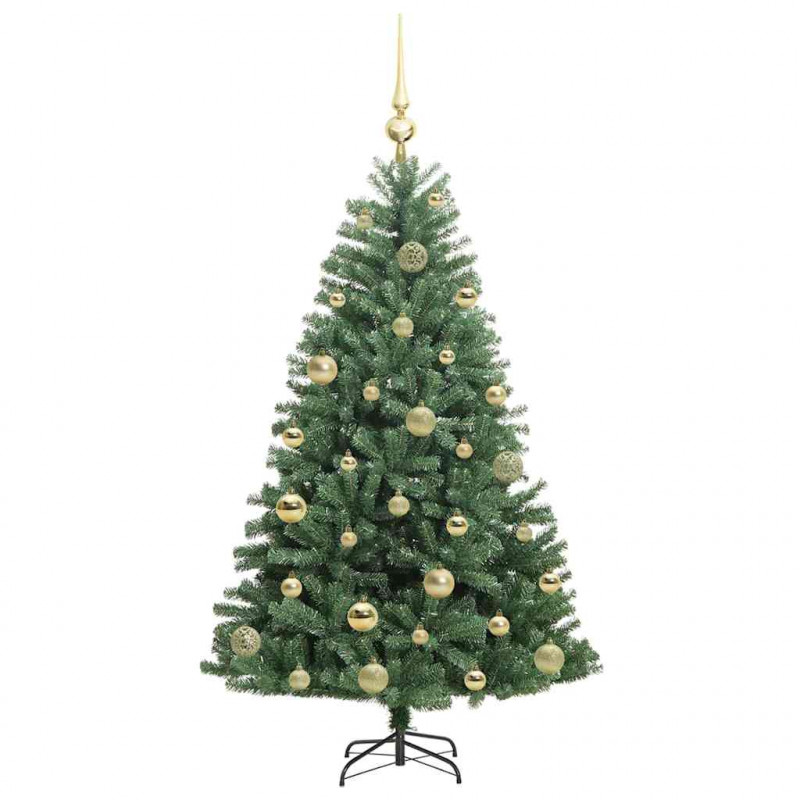 Sztuczna choinka z zawiasami Zielony 120 cm PVC i Metal