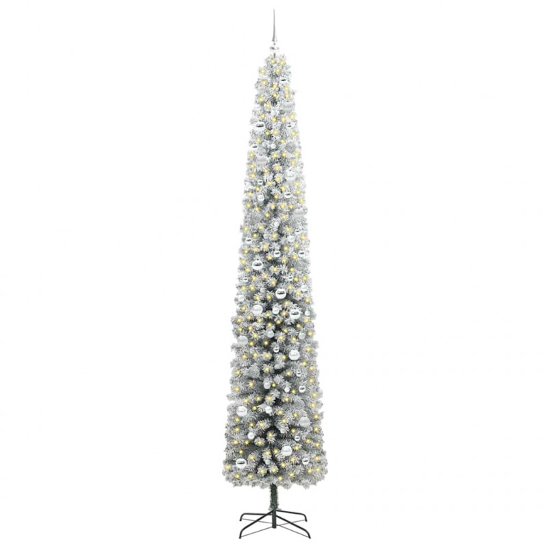 Sztuczna choinka z podstawą Zielony 270 cm PVC, stal i plastik