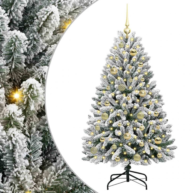 Sztuczna choinka Zielony i Biały 120 cm PVC i Metal