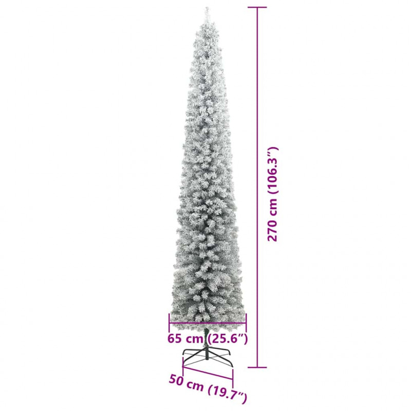 Sztuczna choinka z podstawą Zielony 270 cm PVC, stal i plastik