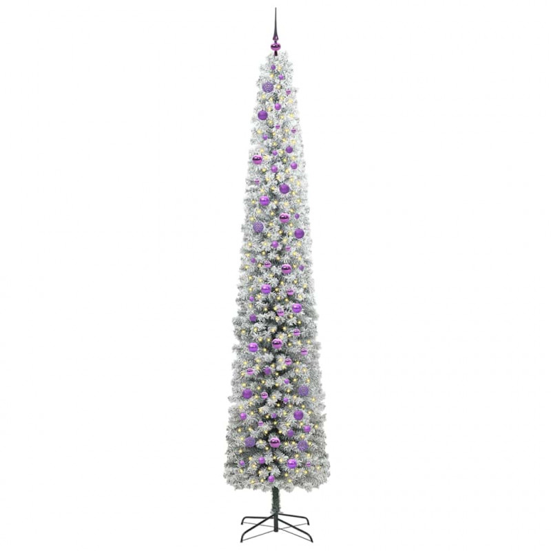 Sztuczna choinka z podstawą Zielony 270 cm PVC, stal i plastik