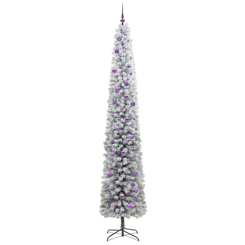 Sztuczna choinka z podstawą Zielony 270 cm PVC, stal i plastik