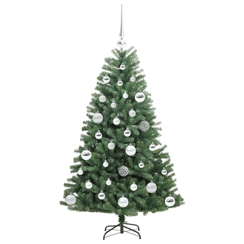 Sztuczna choinka z zawiasami Zielony 120 cm PVC i Metal