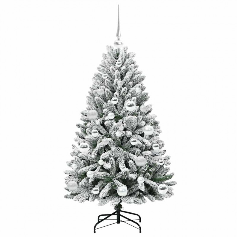 Sztuczna choinka Zielony i Biały 120 cm PVC i Metal
