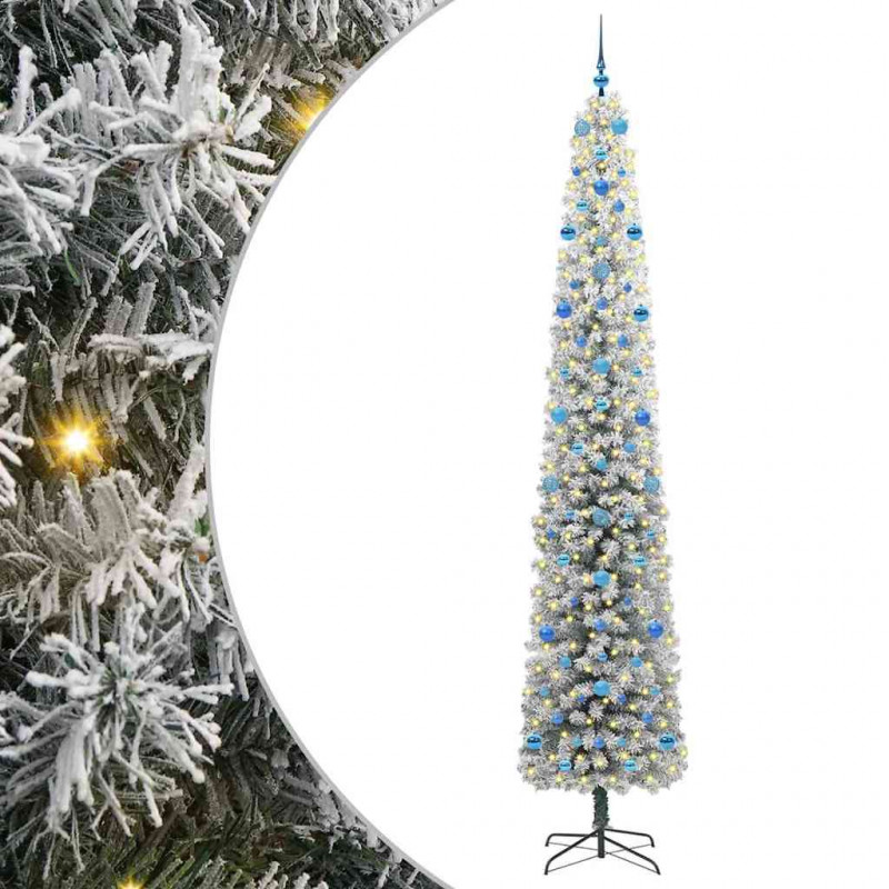 Sztuczna choinka z podstawą Zielony 270 cm PVC, stal i plastik