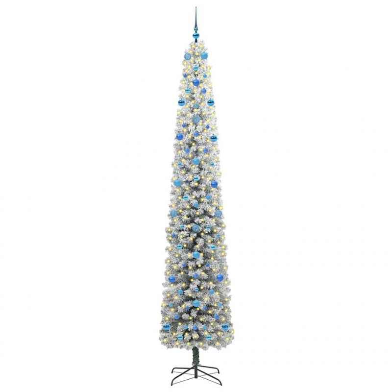 Sztuczna choinka z podstawą Zielony 270 cm PVC, stal i plastik