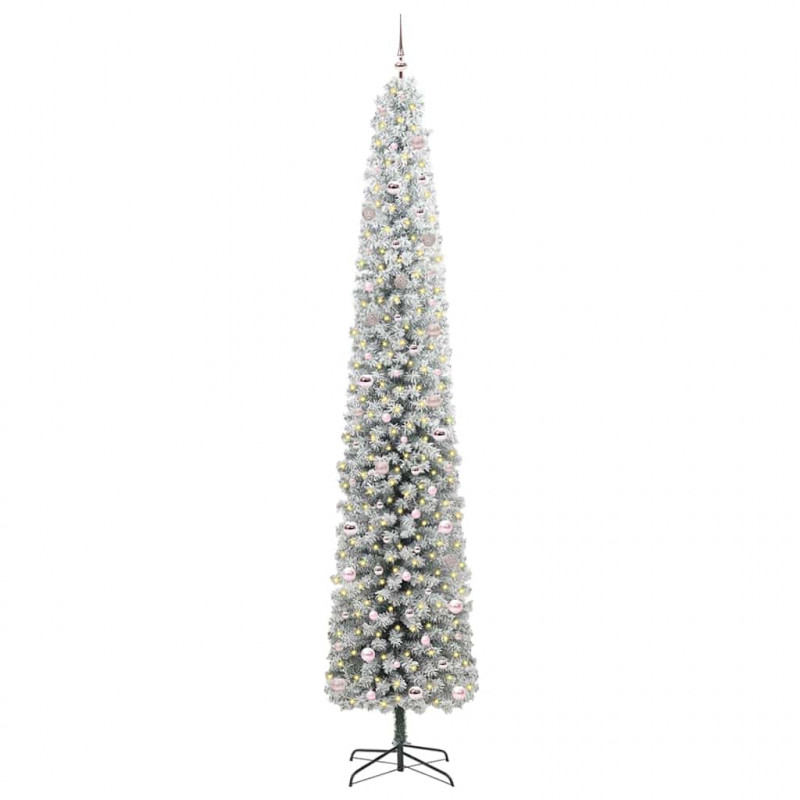 Sztuczna choinka z podstawą Zielony 300 cm PVC, stal i plastik