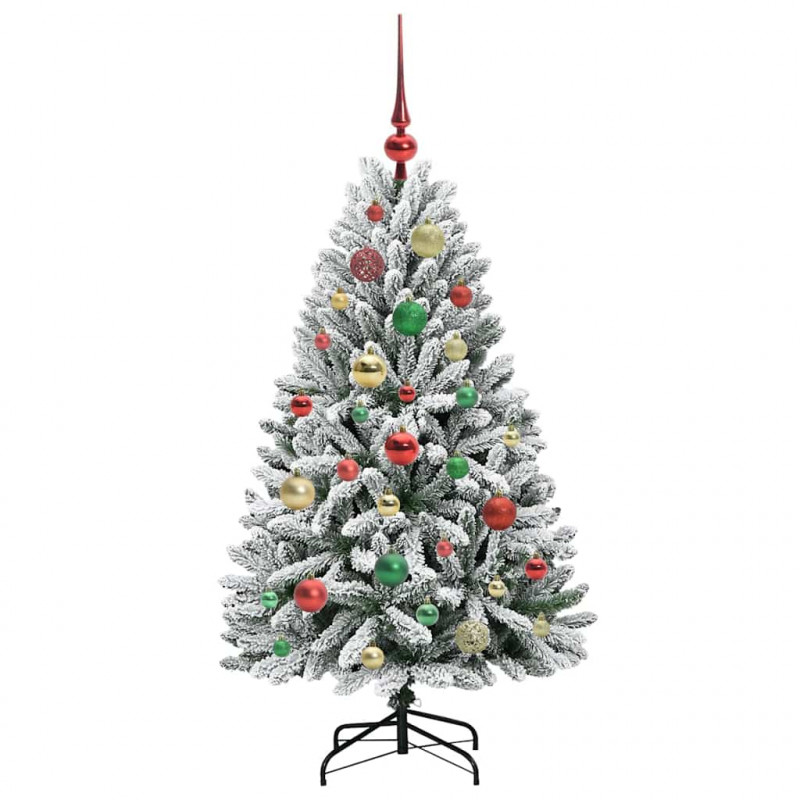 Sztuczna choinka Zielony i Biały 120 cm PVC i Metal