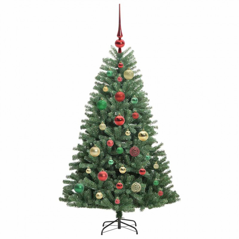 Sztuczna choinka z zawiasami Zielony 120 cm PVC i Metal