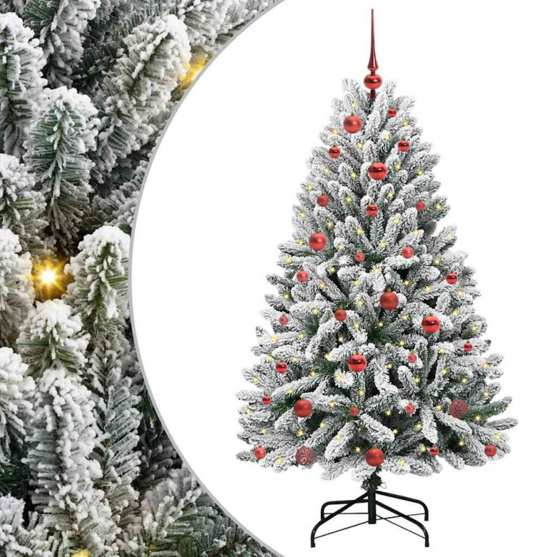 Sztuczna choinka Zielony i Biały 150 cm PVC i Metal