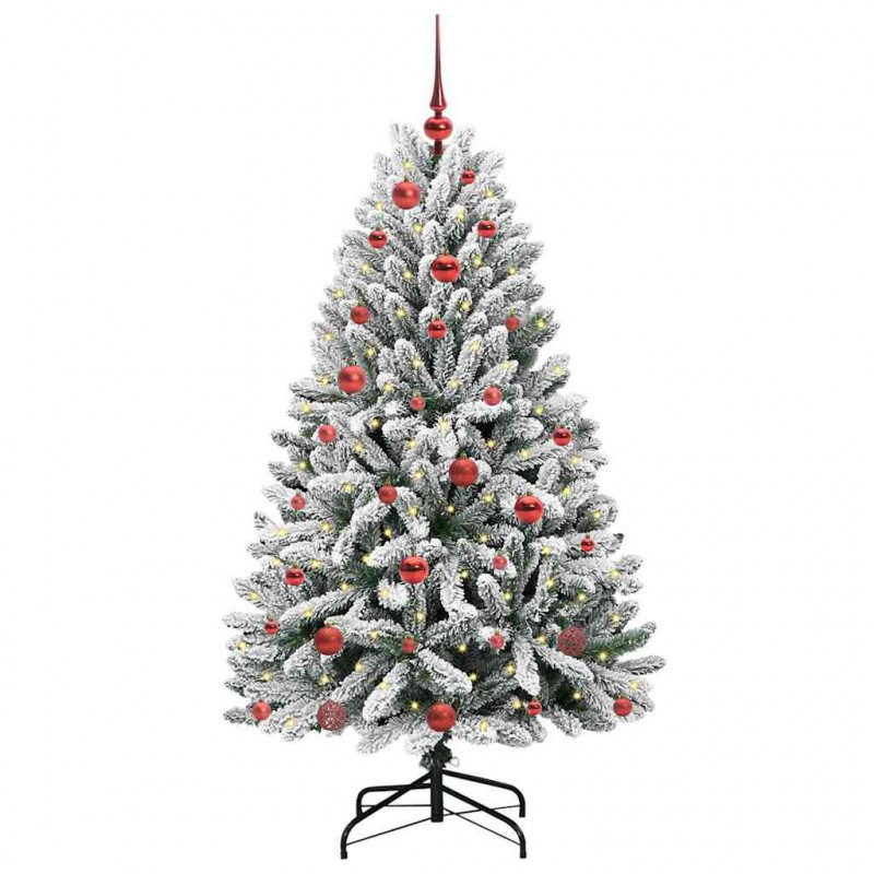 Sztuczna choinka Zielony i Biały 150 cm PVC i Metal