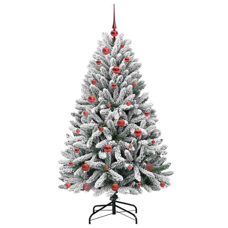 Sztuczna choinka Zielony i Biały 150 cm PVC i Metal