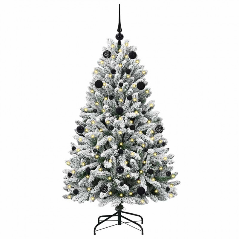 Sztuczna choinka Zielony i Biały 150 cm PVC i Metal