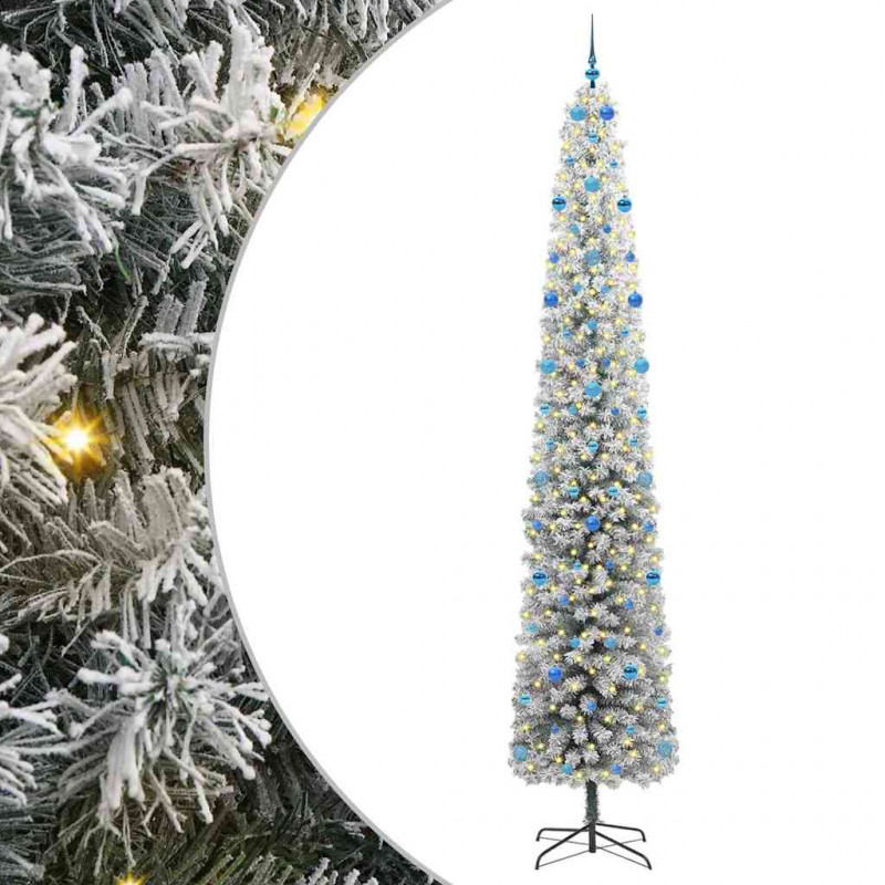 Sztuczna choinka z podstawą Zielony 300 cm PVC, stal i plastik