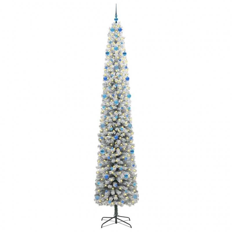 Sztuczna choinka z podstawą Zielony 300 cm PVC, stal i plastik