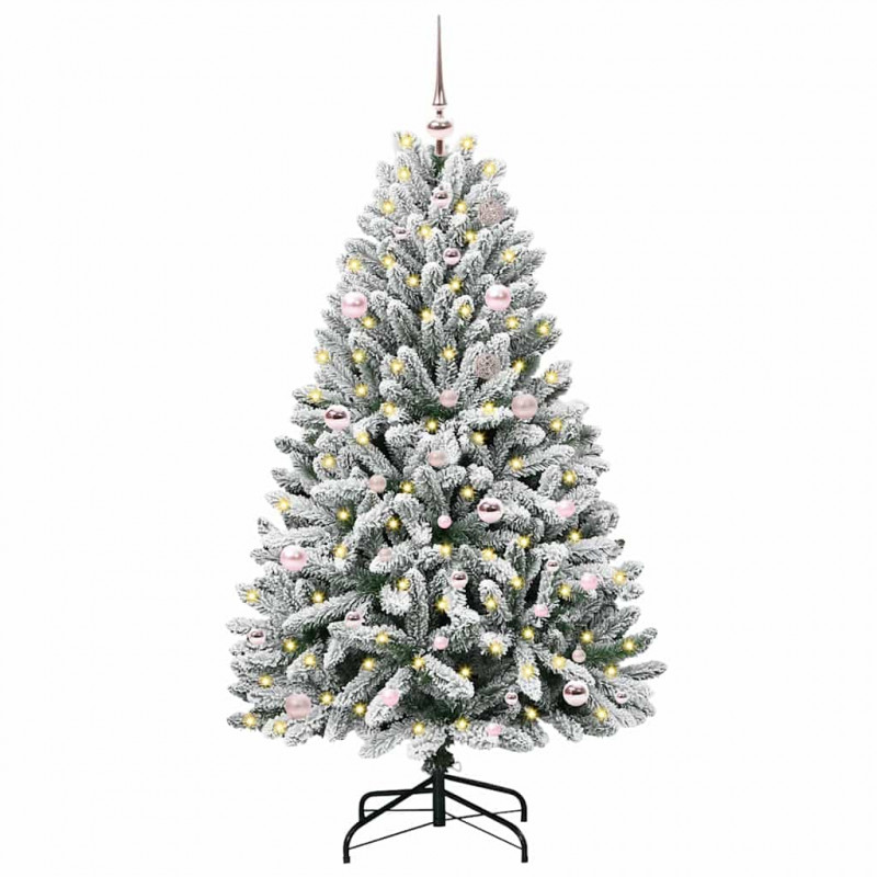 Sztuczna choinka Zielony i Biały 150 cm PVC i Metal